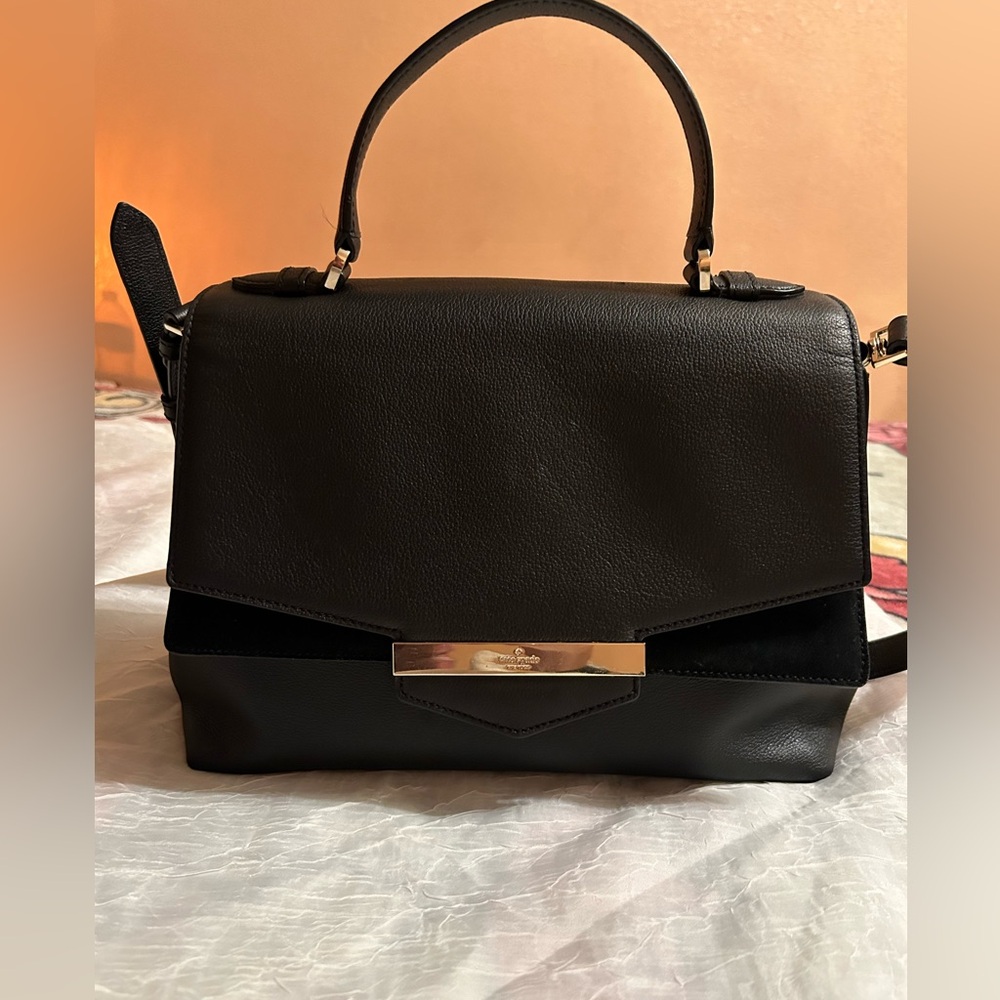 kate spade new york Carmel Court Kaela black leather bag retai…